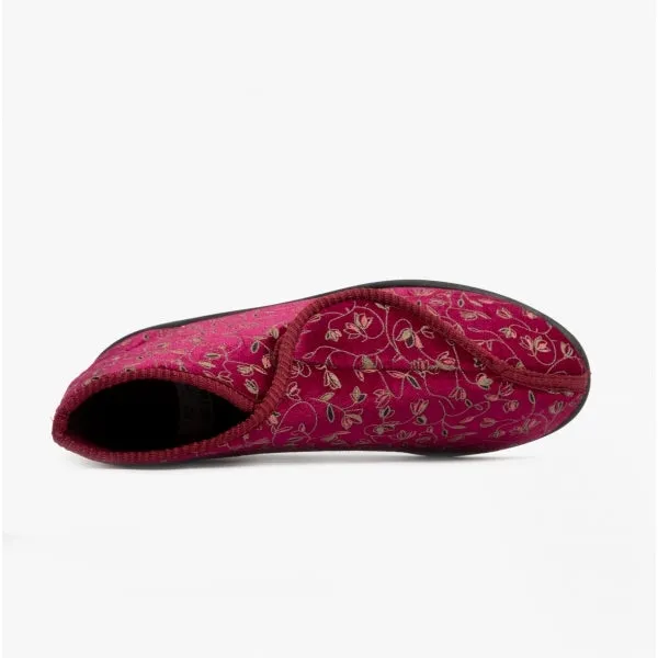 Zedzzz GERALDINE Womens Boot Slippers Wine