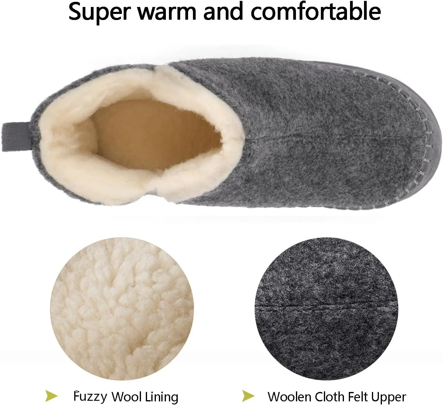 Zizor Women's Moccasin Bootie Slippers with Cosy Memory Foam, Ladies' Toasty Slip on House Shoes with Hard Outdoor Indoor Rubber Sole