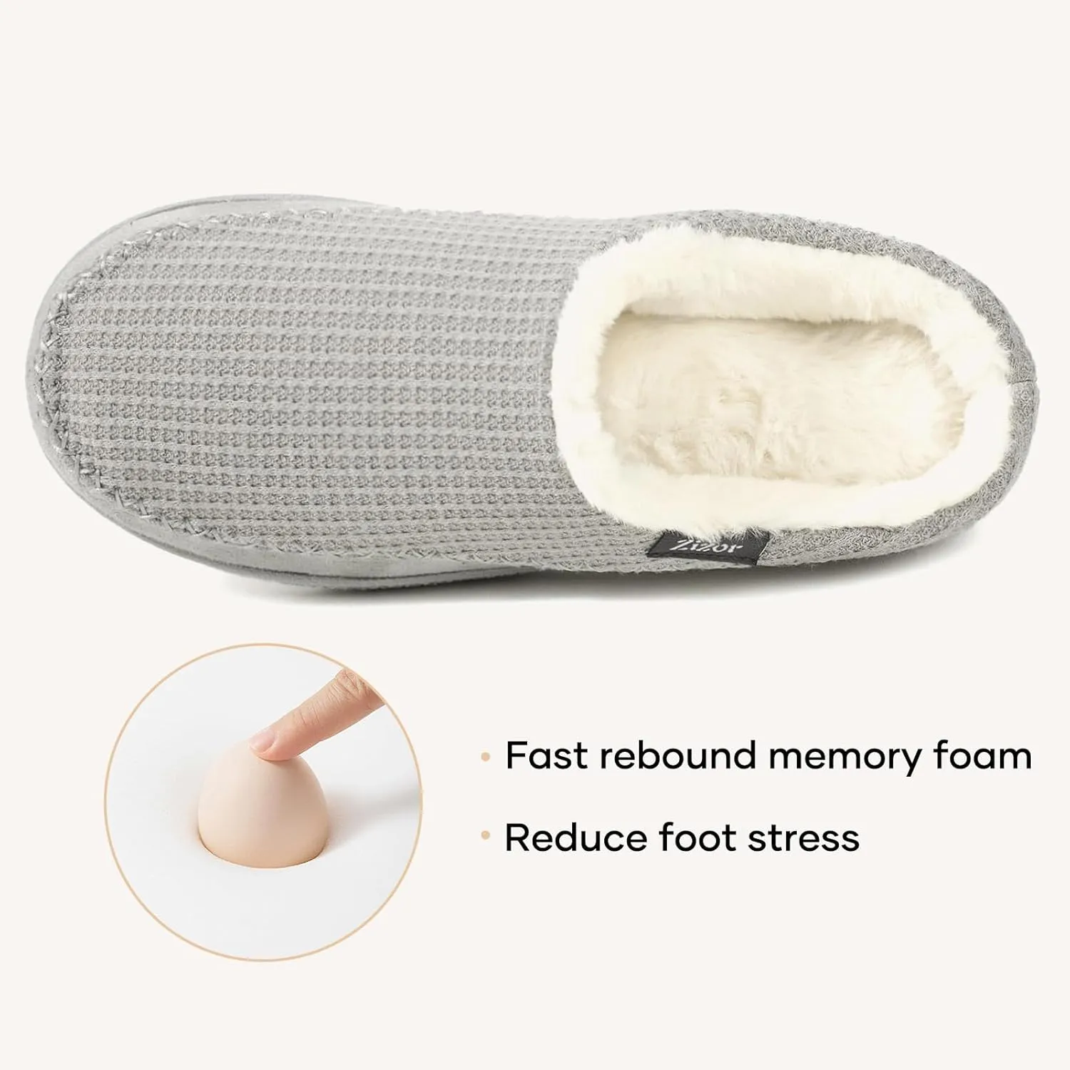 Zizor Women's Moselle Fuzzy Moccasin House Slippers Memory Foam Indoor
